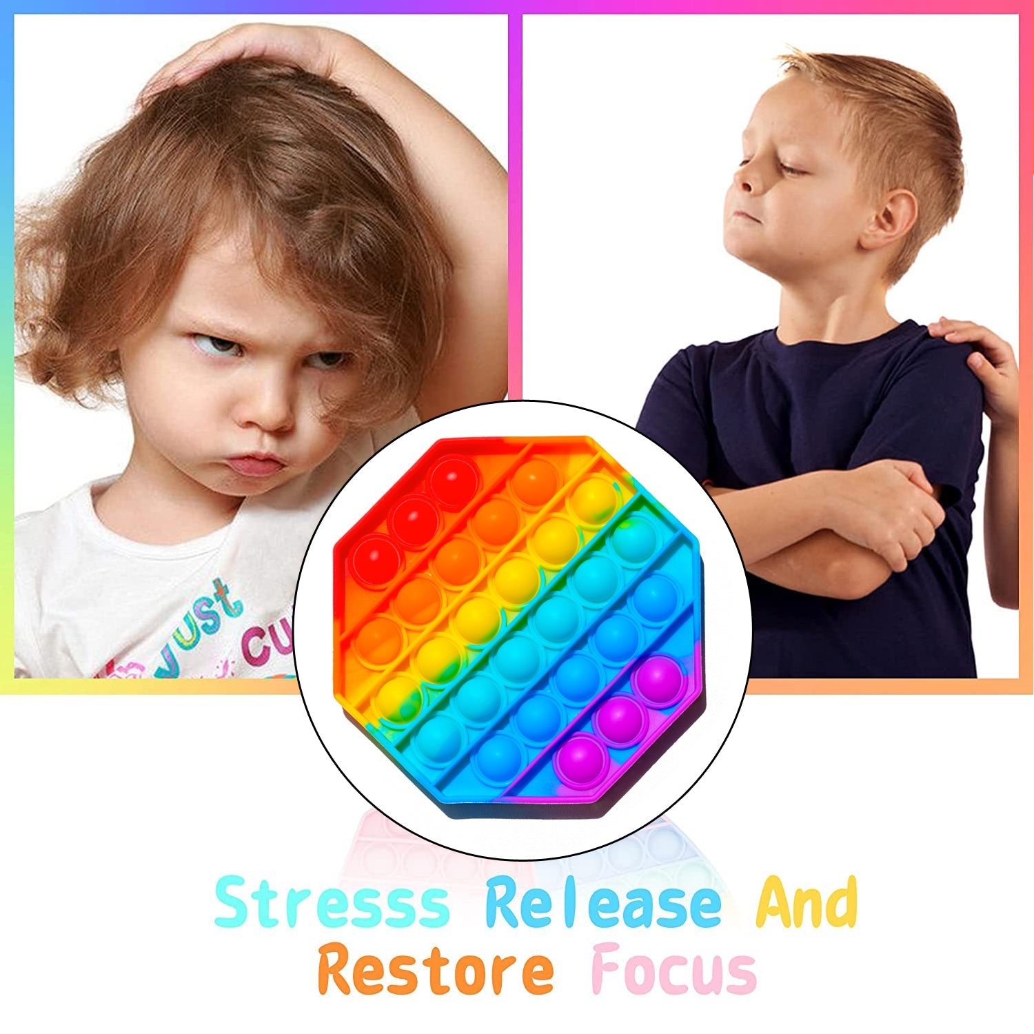 4475 Octagon Shape Silicone Push Bubbles Toy for Autism Push Toy for Kids Fidget Popping Sounds Toy DeoDap 4475 Octagon Shape Silicone Push Bubbles Toy for Autism Push Toy for Kids Fidget Popping Sounds Toy DeoDap